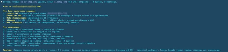 При аудите сайтов через Claude Code ИИ часто заявляет, что всё оптимизировано и…