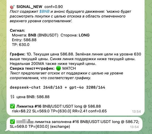 Мои ИИ продолжает торговать криптой ! :) третья открывая мною сделка с момента…