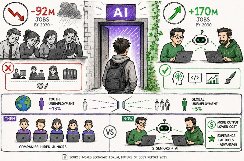 ЗАМЕТКА: AI не «заберёт работу». Он закроет в неё вход