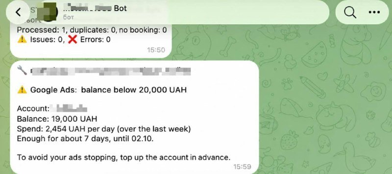 Кейс - Бот уведомлений про баланс в Google Ads