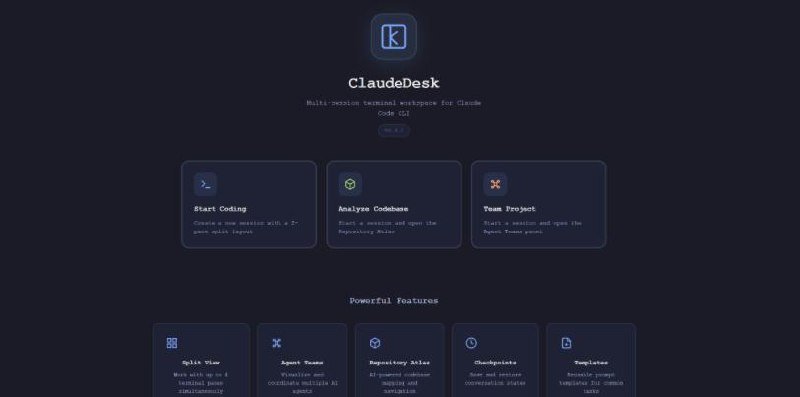 ClaudeDesk — десктопная оболочка для Claude Code CLI